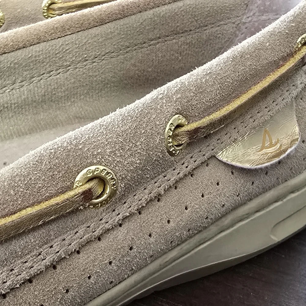 Sperry Top-Sider Leather Gold Sparkle Rhinestones Women's Size 8.5M - Picture 5 of 10
